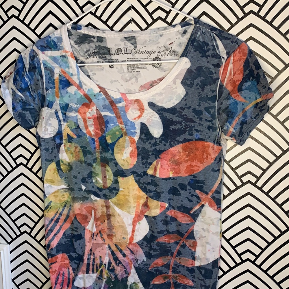 Cute L.OL  vintage burnout 2000s tee skinny top y2k